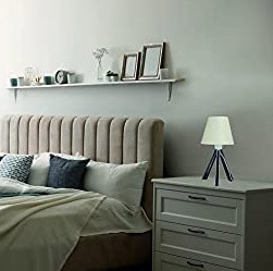 126,95 € Envoi gratuit | Lampe de table 60W 42×25 cm. Montage sur trépied Pmma et textile. Couleur blanc