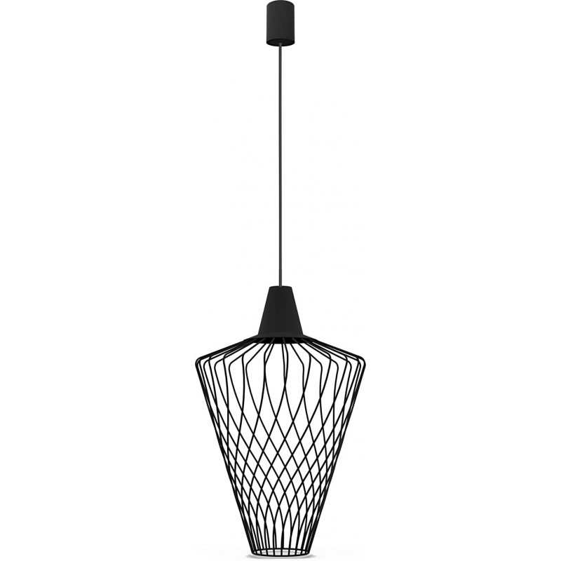 65,95 € Free Shipping | Hanging lamp 60W Conical Shape 48×34 cm. Living room, bedroom and lobby. Modern Style. Steel. Black Color