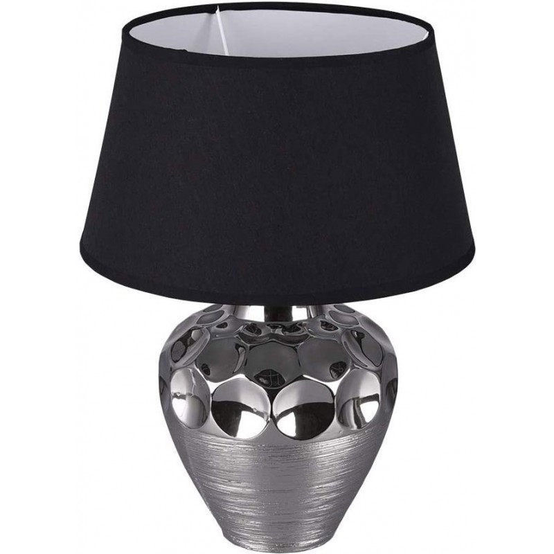 73,95 € Free Shipping | Table lamp Reality 60W Conical Shape 40×30 cm. Living room, dining room and bedroom. Modern Style. Ceramic. Black Color