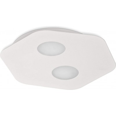 78,95 € Envio grátis | Luz de teto interna 33×30 cm. Foco duplo Acrílico e metais. Cor branco