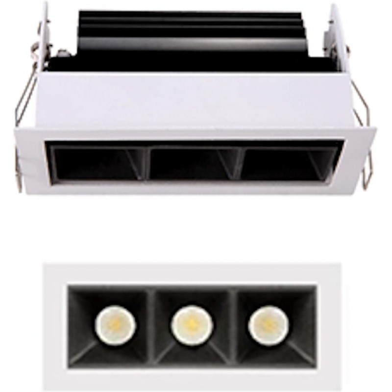 103,95 € Spedizione Gratuita | Illuminazione da incasso 9W 15×10 cm. Tripla messa a fuoco Colore nero