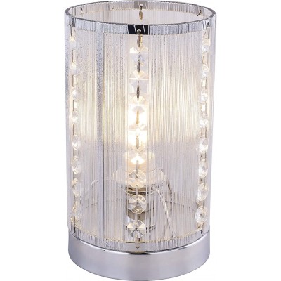 102,95 € Free Shipping | Table lamp 40W Cylindrical Shape Ø 5 cm. Dining room, bedroom and lobby. Crystal and Metal casting. Gray Color