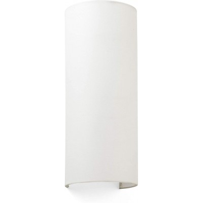 Luz de parede interna 8W Forma Cilíndrica 37×15 cm. Sala de estar, sala de jantar e salão. Metais. Cor branco