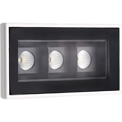 Éclairage encastré 2W Façonner Rectangulaire 9×5 cm. Triple foyer Salle à manger, chambre et hall. Aluminium et Polycarbonate. Couleur noir
