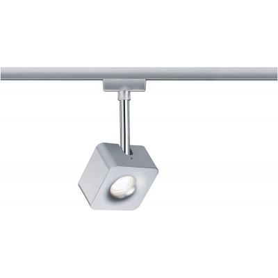 92,95 € Free Shipping | Indoor spotlight 8W Cubic Shape 17×8 cm. Adjustable LED. rail-rail system Living room, dining room and bedroom. PMMA and Metal casting. Plated chrome Color
