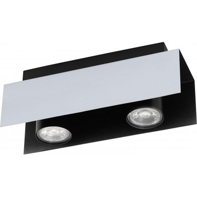 72,95 € Free Shipping | Indoor spotlight Eglo 5W Rectangular Shape 27×12 cm. Double focus Living room, dining room and lobby. Steel and Aluminum. Gray Color