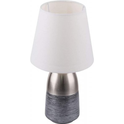 Lámpara de sobremesa 40W Forma Cilíndrica Ø 5 cm. Pantalla táctil Salón, dormitorio y vestíbulo. Estilo moderno. Textil. Color blanco