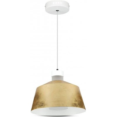 Lampe à suspension 7W 120×25 cm. Acrylique et métal. Couleur dorée
