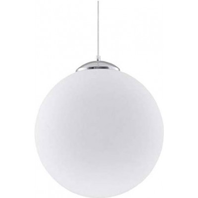 吊灯 球形 形状 80×30 cm. 饭厅, 卧室 和 大堂设施. 现代的 和 凉爽的 风格. 钢 和 玻璃. 白色的 颜色