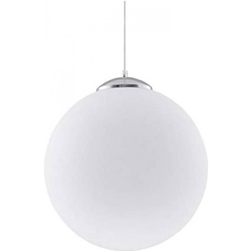 62,95 € Free Shipping | Hanging lamp Spherical Shape 80×30 cm. Dining room, bedroom and lobby. Modern and cool Style. Steel and Glass. White Color