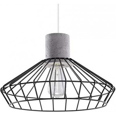 79,95 € Free Shipping | Hanging lamp Round Shape 100×37 cm. Living room, dining room and lobby. Steel and Crystal. Black Color