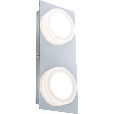 Applique murale d'intérieur 9W 3000K Lumière chaude. 23×10 cm. Spot LED double Pmma et métal. Couleur gris