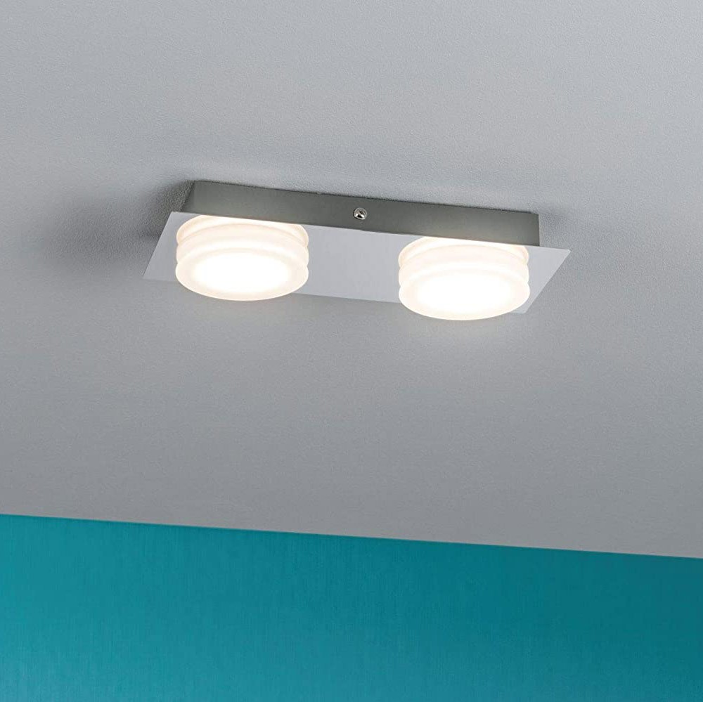 74,95 € Envio grátis | Luz de parede interna 9W 3000K Luz quente. 23×10 cm. Foco LED duplo Pmma e metais. Cor cinza
