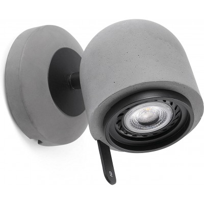 59,95 € Free Shipping | Indoor wall light 8W Cylindrical Shape 16×13 cm. Adjustable Living room, bedroom and lobby. Classic Style. Metal casting. Gray Color