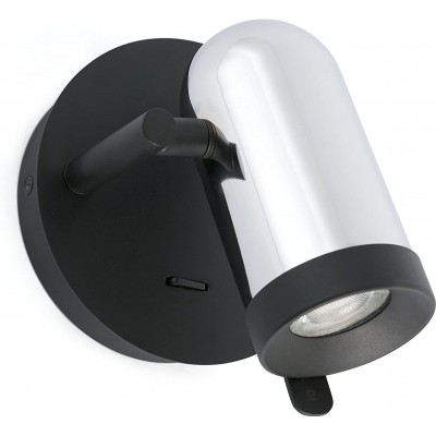 Настенный светильник для дома 8W Цилиндрический Форма 20×15 cm. Регулируемый Гостинная, столовая и лобби. Металл. Чернить Цвет