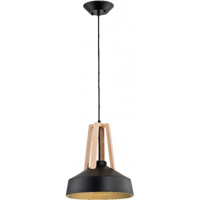 96,95 € Free Shipping | Hanging lamp 60W Round Shape 95×33 cm. Dining room, bedroom and lobby. Modern Style. Metal casting. Black Color