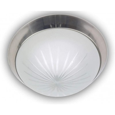 Indoor ceiling light Round Shape 25×25 cm. LED Living room, bedroom and lobby. Crystal and Metal casting. Gray Color