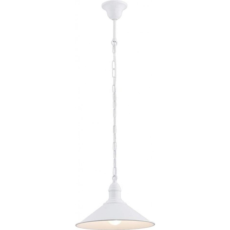 94,95 € Free Shipping | Hanging lamp Conical Shape 115×29 cm. Living room, bedroom and lobby. Steel. White Color