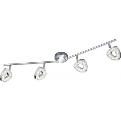 Indoor spotlight Trio 18W 3000K Warm light. 80×14 cm. 4 adjustable LED spotlights Bedroom. Metal casting. Plated chrome Color