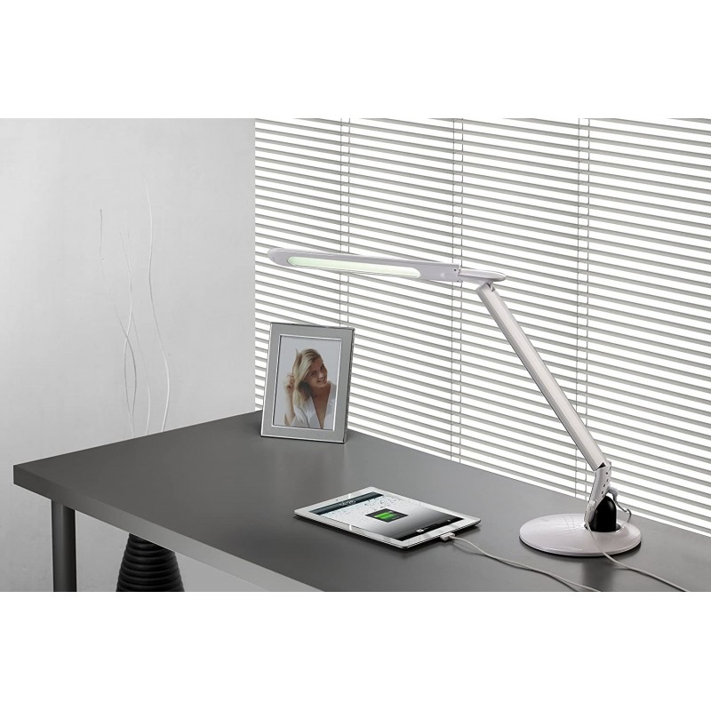 194,95 € Free Shipping | Desk lamp 10W Extended Shape 47×20 cm. Articulable LED Dining room, bedroom and lobby. White Color
