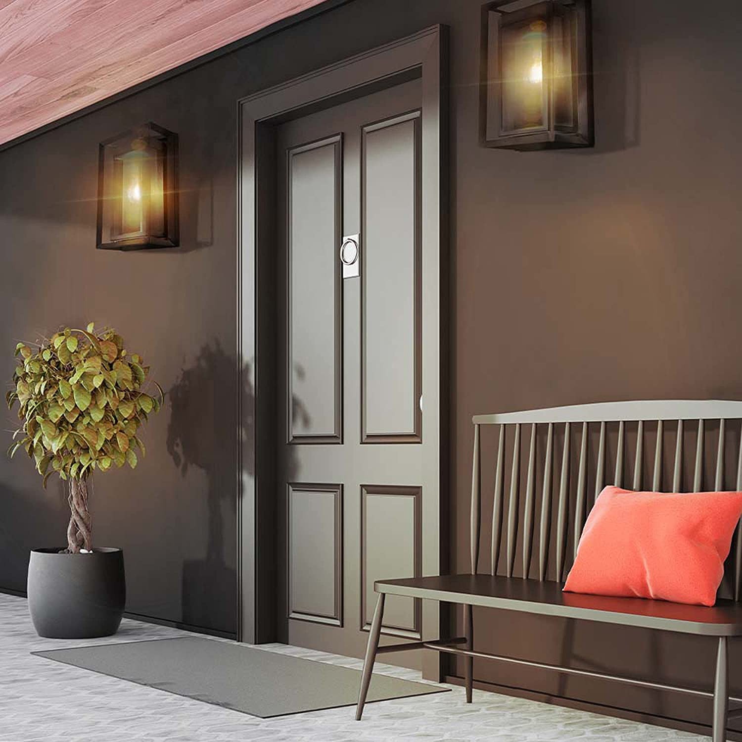 68,95 € Free Shipping | Outdoor wall light 30×18 cm. Crystal and metal casting. Black Color