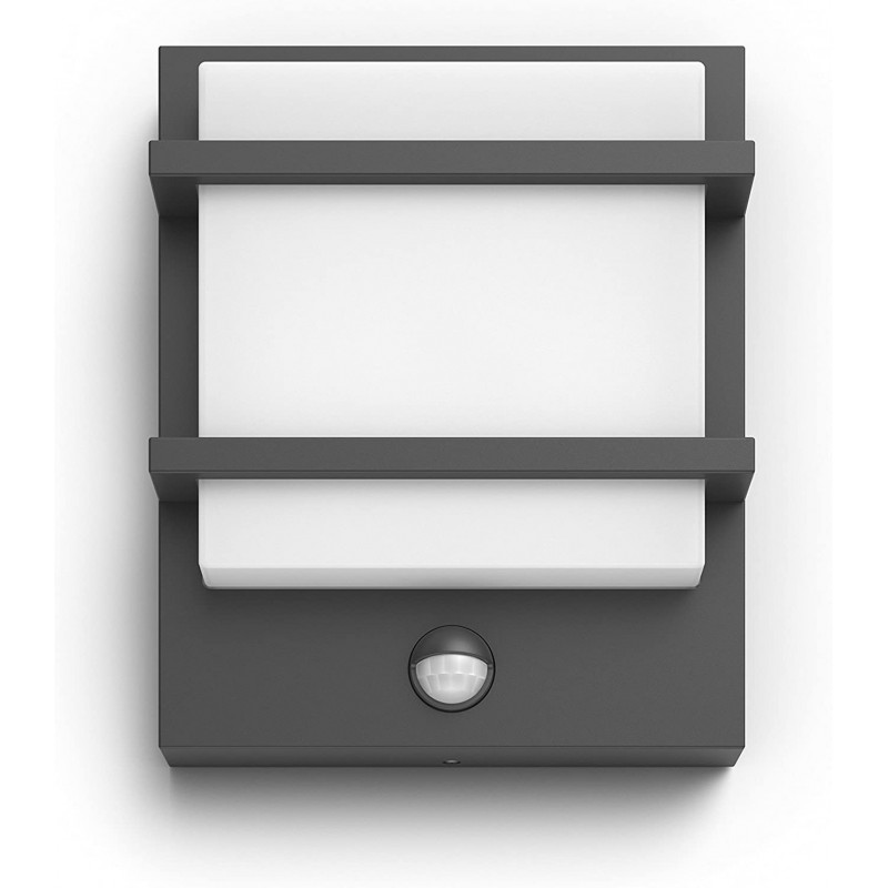 67,95 € Envio grátis | Aplique de parede ao ar livre Philips 12W 23×19 cm. Pmma. Cor preto