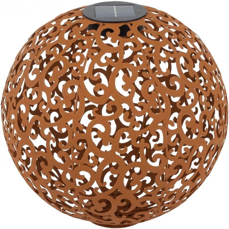 79,95 € Free Shipping | Furniture with lighting LED Spherical Shape 30×30 cm. Solar recharge Terrace, garden and public space. Modern Style. Metal casting. Brown Color