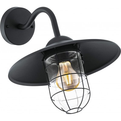 75,95 € Free Shipping | Outdoor wall light Eglo 60W Round Shape 30×25 cm. Kitchen, bedroom and terrace. Modern Style. Crystal. Black Color