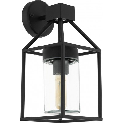 82,95 € Kostenloser Versand | Innenwandleuchte Eglo 60W 36×16 cm. Verzinkter stahl und glas. Schwarz Farbe