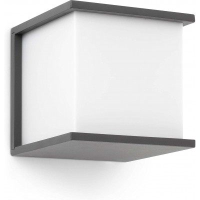 71,95 € Envío gratis | Aplique de pared exterior 60W 17×17 cm. Aluminio y metal. Color gris