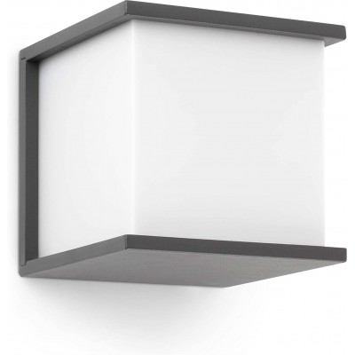 Outdoor wall light 60W Cubic Shape 17×17 cm. Terrace, garden and public space. Modern Style. Aluminum and Metal casting. Gray Color