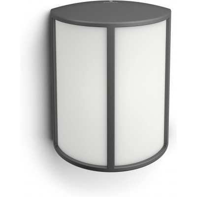Aplique de parede ao ar livre Philips 25×18 cm. Alumínio. Cor antracite