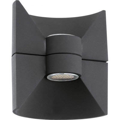 Applique da esterno Eglo 3W 3000K Luce calda. Proiettore LED bidirezionale doppio fuoco Alluminio. Colore antracite