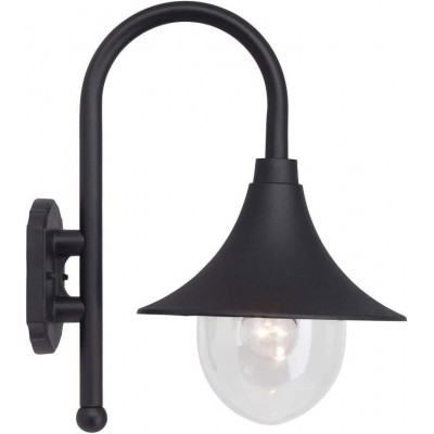 Outdoor wall light 60W Conical Shape 42×36 cm. Terrace, garden and public space. Classic Style. PMMA and Metal casting. Black Color