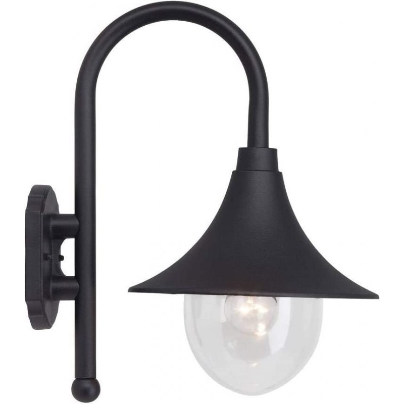81,95 € Free Shipping | Outdoor wall light 60W Conical Shape 42×36 cm. Terrace, garden and public space. Classic Style. PMMA and Metal casting. Black Color