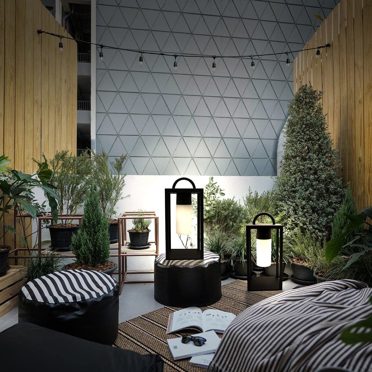 101,95 € Spedizione Gratuita | Lampada da esterno 47×22 cm. Metallo. Colore nero
