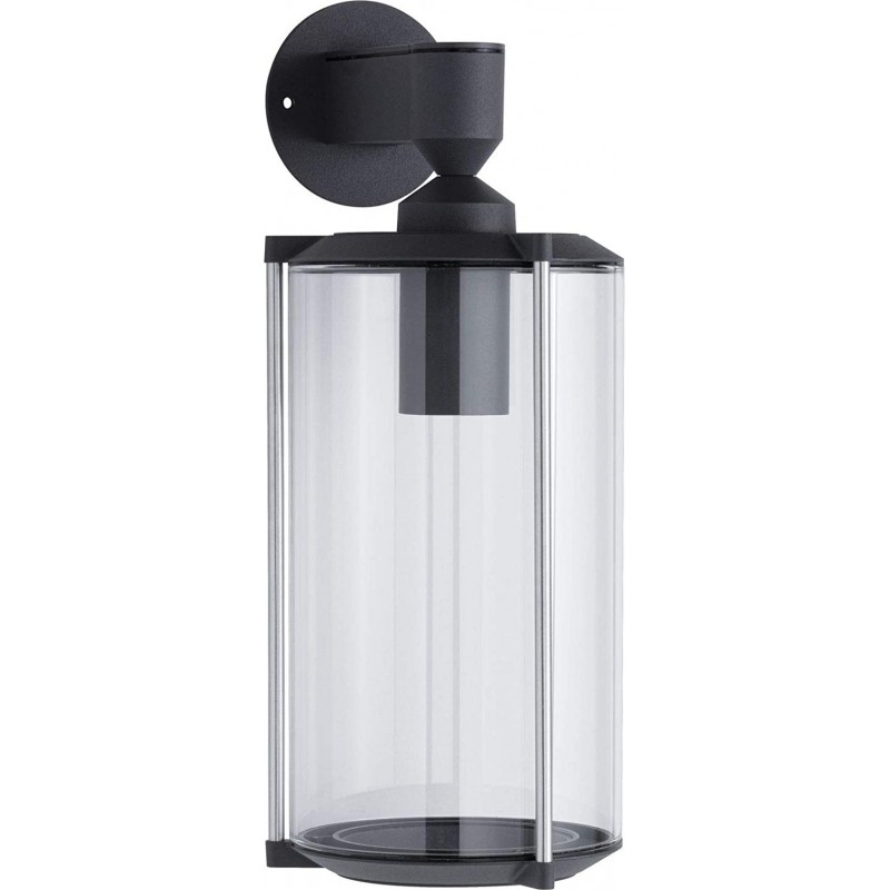 121,95 € Envío gratis | Aplique de pared exterior 60W Forma Cilíndrica 37×17 cm. Salón, baño y jardín. Estilo retro. Cristal. Color negro