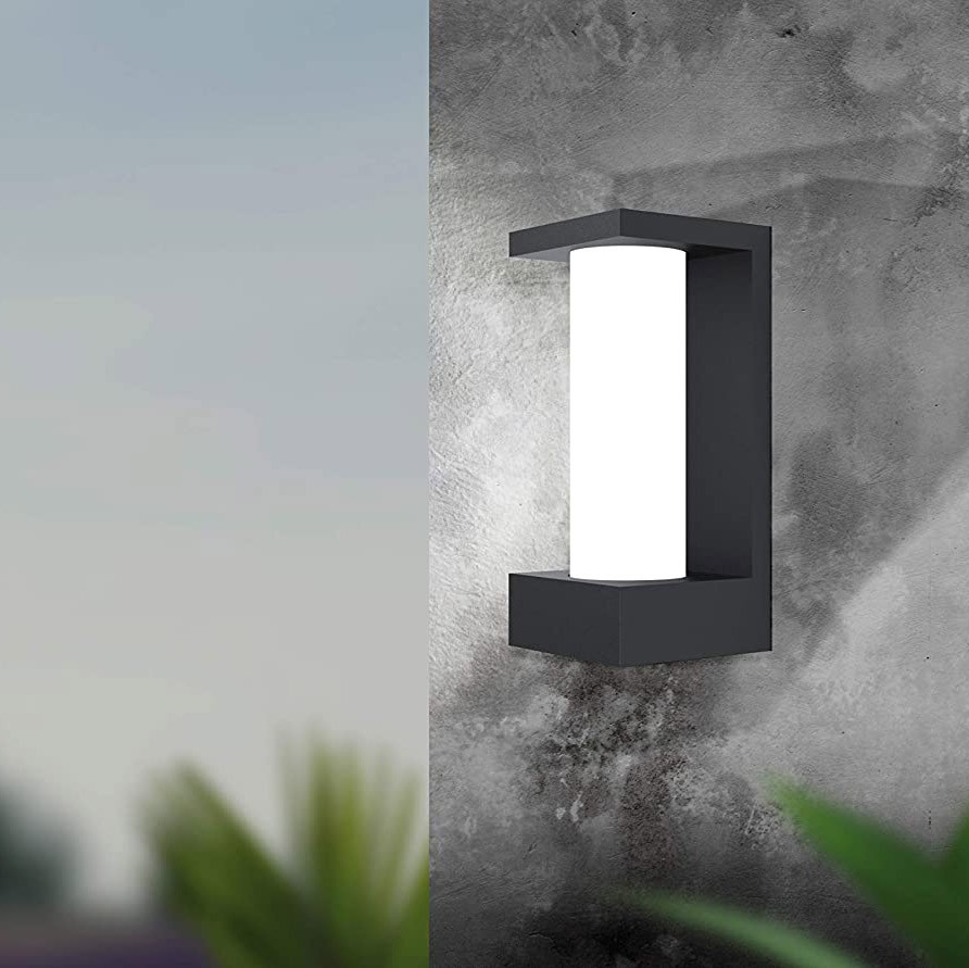 82,95 € Envoi gratuit | Applique murale d'extérieur Eglo Aluminium et cristal. Couleur noir