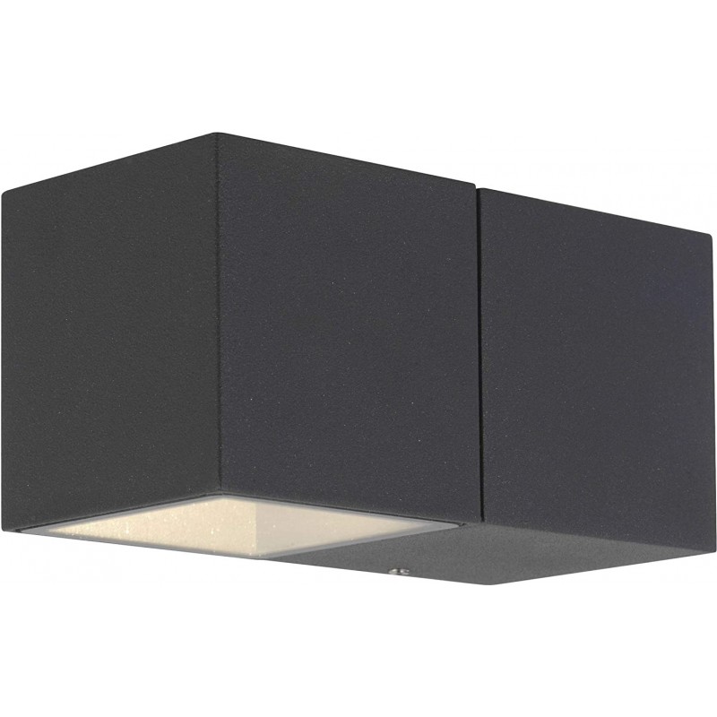 69,95 € Free Shipping | Outdoor wall light 6W Rectangular Shape 14×7 cm. Terrace, garden and public space. Aluminum and Glass. Anthracite Color