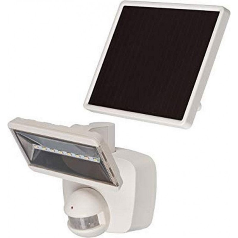 94,95 € Free Shipping | Flood and spotlight Rectangular Shape 18×18 cm. LED spotlight. solar recharge. Movement detector Terrace, garden and public space. Modern Style. Aluminum and PMMA. White Color