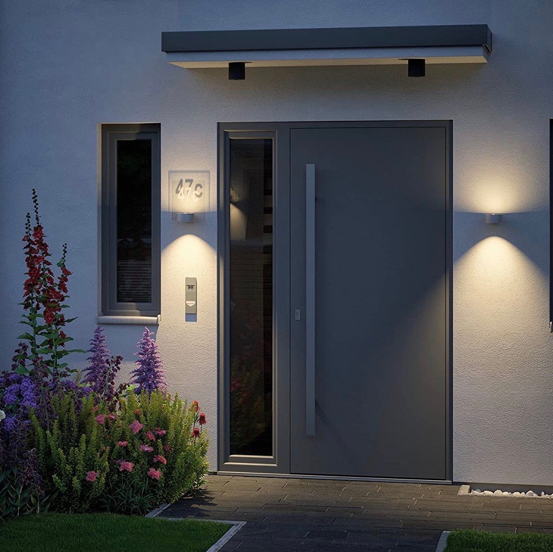 84,95 € Envoi gratuit | Applique murale d'extérieur 12W 15×11 cm. Sortie lumineuse bidirectionnelle Métal. Couleur gris