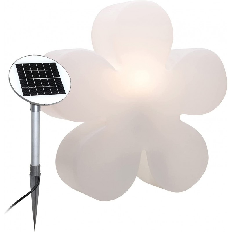 122,95 € Envio grátis | Móveis com iluminação 6W E27 LED 39×37 cm. Desenho em forma de flor. recarga solar Terraço, jardim e espaço publico. Estilo moderno. Polietileno. Cor branco