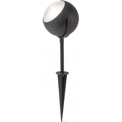 114,95 € Free Shipping | Luminous beacon 4W Spherical Shape 40×12 cm. Ground fixing by stake Living room, bedroom and terrace. Modern Style. Aluminum, PMMA and Metal casting. Black Color
