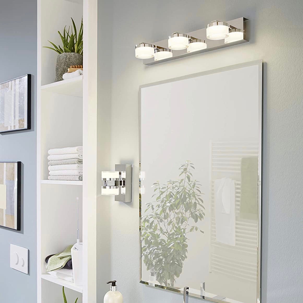 69,95 € Envoi gratuit | Applique murale d'extérieur Eglo 4W 3000K Lumière chaude. 16×12 cm. Sortie lumineuse bidirectionnelle Acier. Couleur chromé