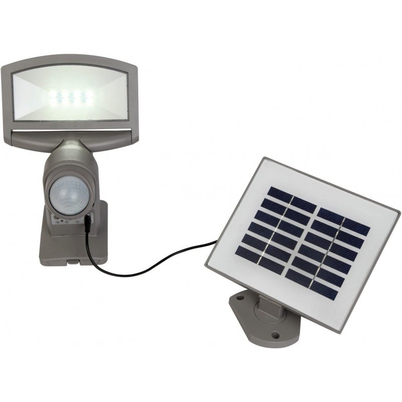 83,95 € Free Shipping | Flood and spotlight 3W Rectangular Shape 25×18 cm. LED wall spotlight. solar recharge. Movement detector. Rotatable and adjustable Terrace, garden and public space. Modern Style. PMMA and Metal casting. Gray Color