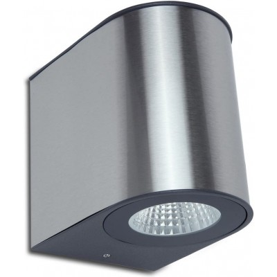 106,95 € Envio grátis | Aplique de parede ao ar livre 24W 14×14 cm. Refletor LED bidirecional Aço. Cor cinza