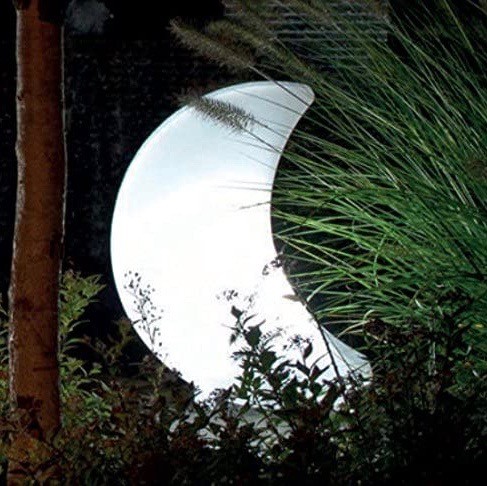 114,95 € Envio grátis | Lâmpada de exterior 6W 41×29 cm. LED RGB multicoloridos. design em forma de lua Cor branco