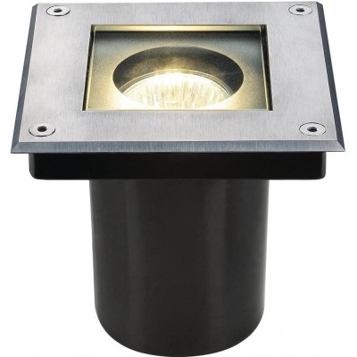 111,95 € Free Shipping | Outdoor lamp 35W Square Shape 13×12 cm. Recessed ground lighting Terrace, garden and public space. Modern Style. Stainless steel, 316 stainless steel and Glass. Gray Color