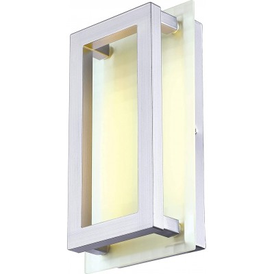 108,95 € Free Shipping | Outdoor wall light 15W Rectangular Shape 32×21 cm. Terrace, garden and public space. Modern Style. Metal casting and Glass. Nickel Color