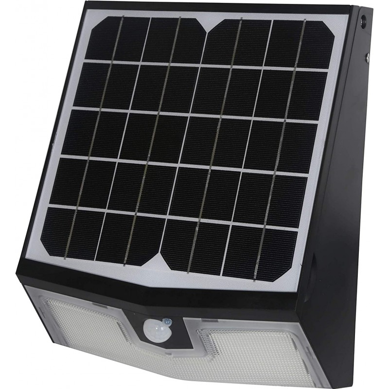 111,95 € 免费送货 | 发光信标 正方形 形状 33×29 cm. 太阳能充电。运动检测器 阳台, 花园 和 公共场所. 金属. 黑色的 颜色